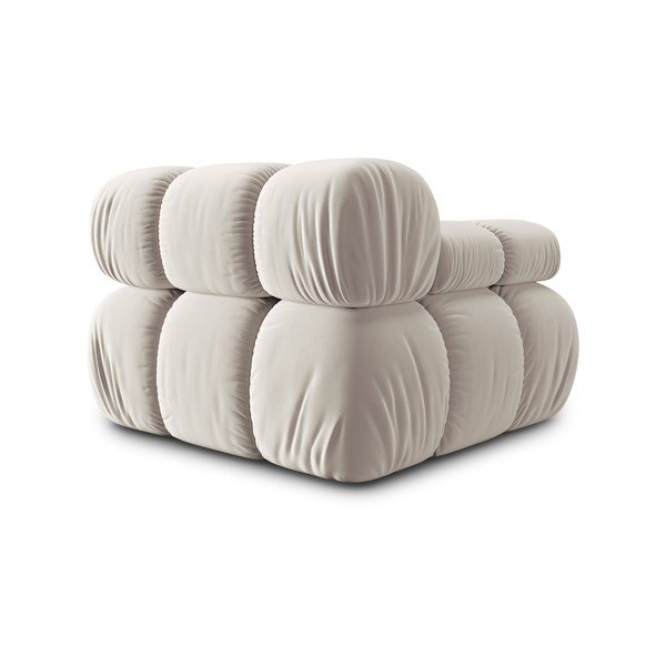 Beżowy aksamitny moduł sofy (lewostronny) Bellis – Micadoni -image-4