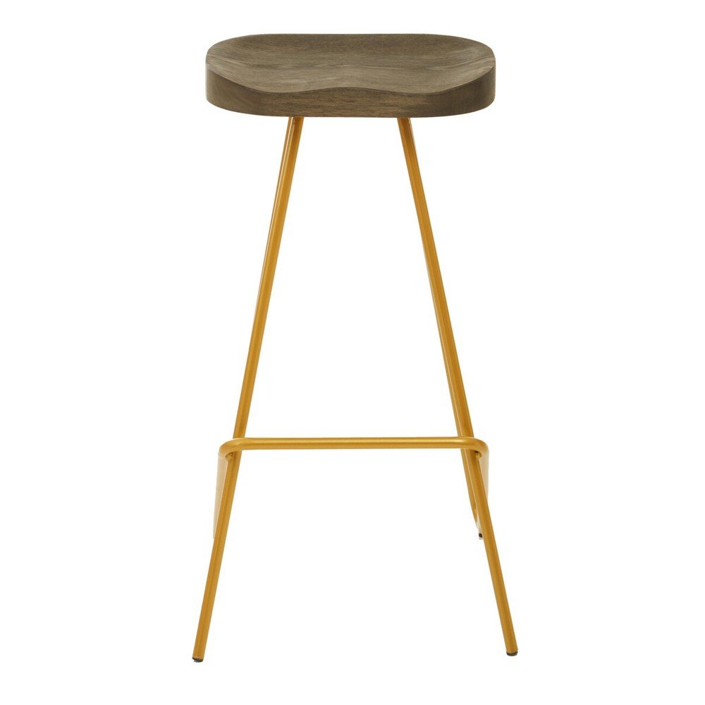 Hoker z litego drewna wiązu w kolorze złota/w naturalnym kolorze (wysokość siedziska 78 cm) District – Premier Housewares (zdjęcie 6)