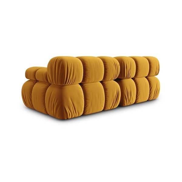 Żółta aksamitna sofa 188 cm Bellis – Micadoni Home-image-4
