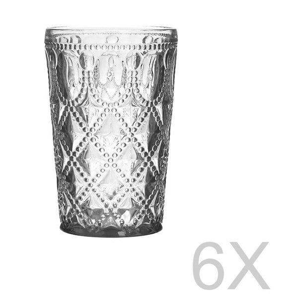 Zestaw 6 przezroczystych szklanek InArt Glamour Beverage, wys. 13,5 cm