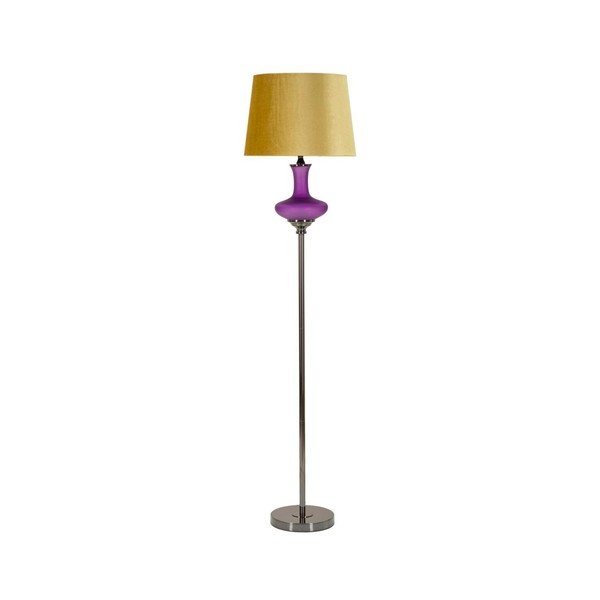 Żółto-fioletowa lampa stojąca z tekstylnym kloszem (wysokość 167 cm) Milva One – Mauro Ferretti