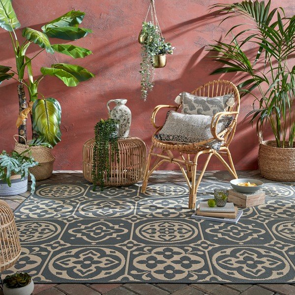 Szary dywan zewnętrzny Flair Rugs Tile, 120x170 cm-image-1