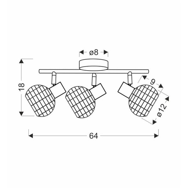 Czarno-kremowa lampa sufitowa z metalowo-rattanowym kloszem ø 12 cm Tajga – Candellux Lighting-image-3