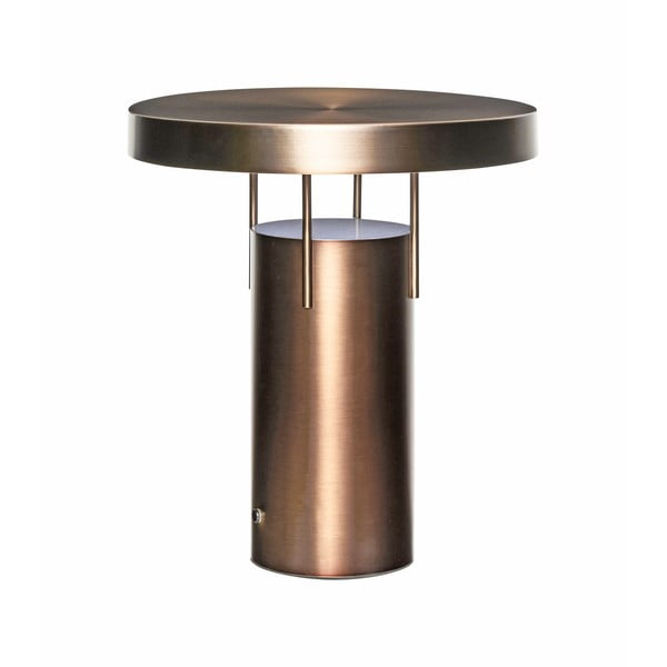 Lampa stołowa LED ze ściemniaczem w kolorze brązu z metalowym kloszem (wysokość 28 cm) BringMe – Hübsch