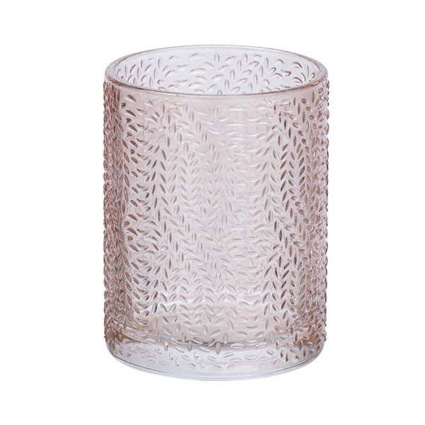 Jasnoróżowy szklany kubek na szczoteczki Wenko Vetro-image-2