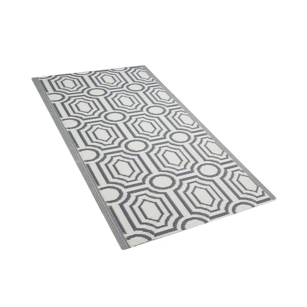 Szaro-biały dywan na zewnątrz Monobeli Mismo, 90x180 cm
