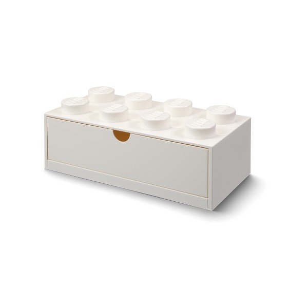 Biały pojemnik z szufladą na biurko LEGO® Double