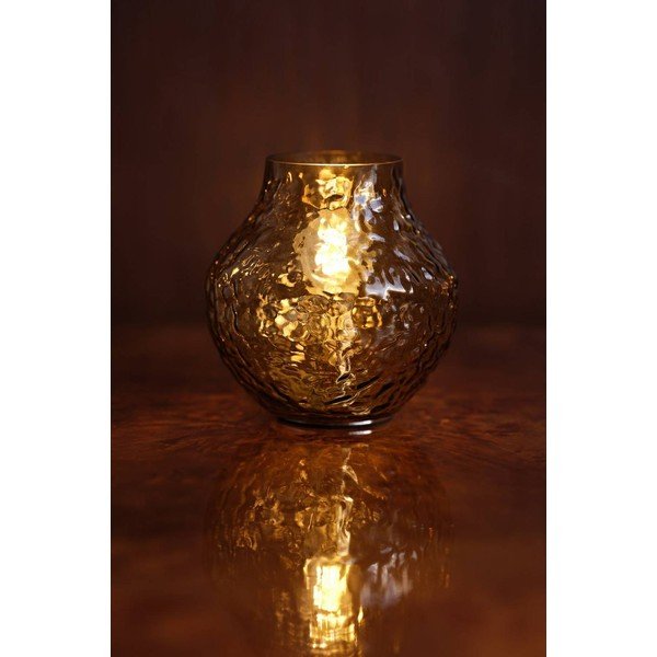 Szklana lampa stołowa w bursztynowym kolorze (wysokość 15 cm) Breen – Jotex-image-1