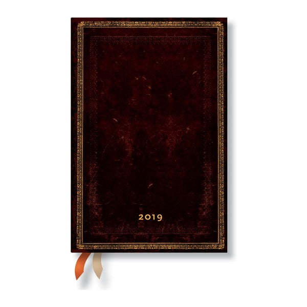 Kalendarz na 2019 rok Paperblanks Black Moroccan Verso, 10x14 cm