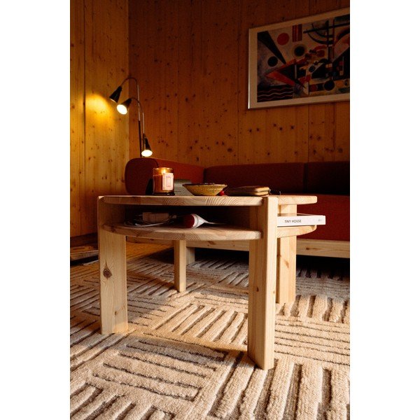 Okrągły stolik z litego drewna sosnowego w jasnym naturalnym kolorze ø 70 cm Tuck – Karup-image-1