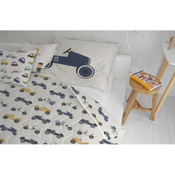 Zestaw pikowanego koca i poszewki na poduszkę z satyny bawełnianej 140x200 cm – Butter Kings-image-1