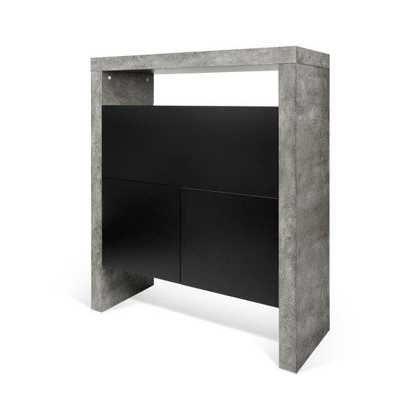 Biurko z dekorem betonu TemaHome Detroit, 137x109 cm-image-4