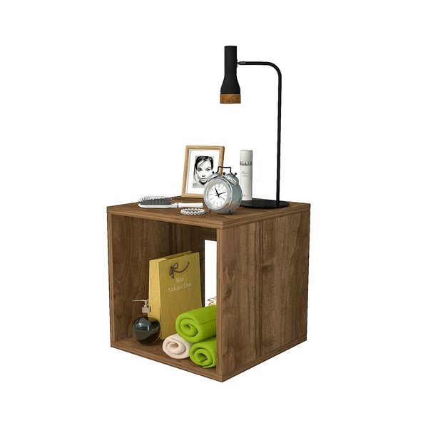 Brązowa szafka nocna w dekorze sosny Biga – Gauge Concept-image-2