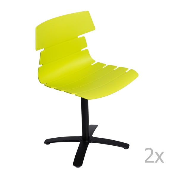 Zestaw 2 zielonych krzeseł D2 Techno One