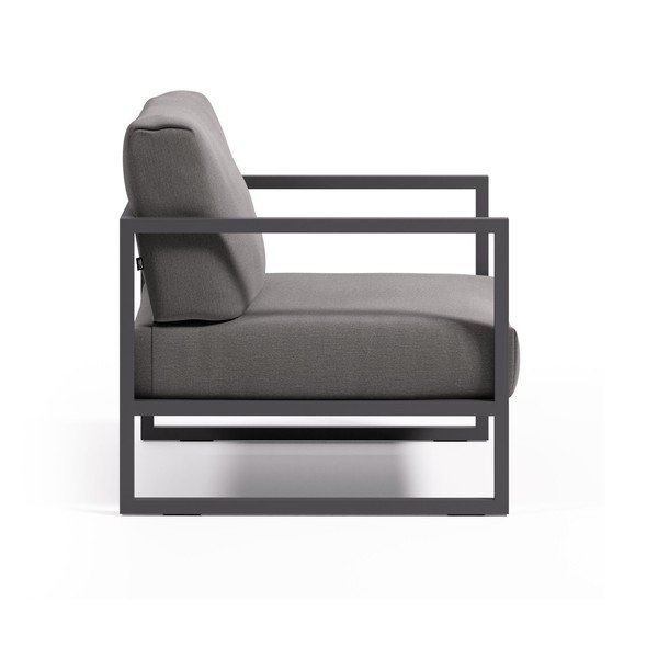 Ciemnoszary metalowy fotel ogrodowy Comova – Kave Home-image-1