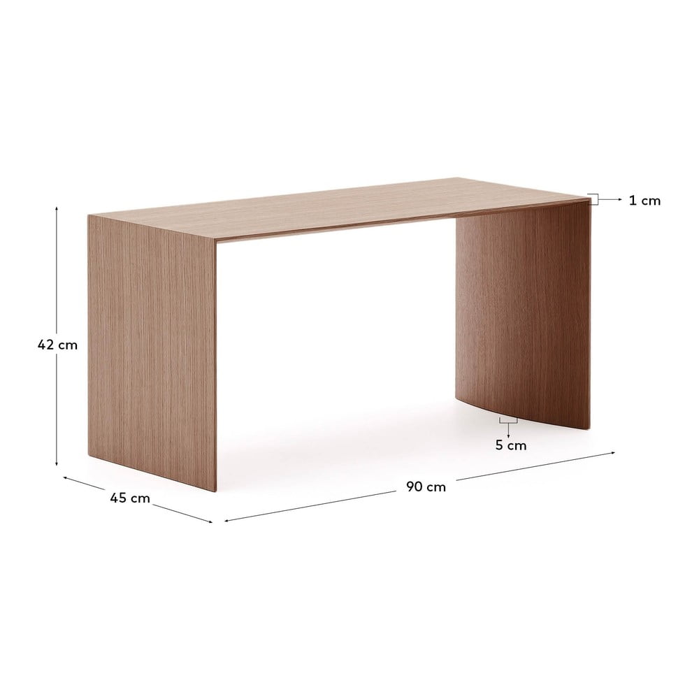 Stolik w dekorze orzecha w ciemnym naturalnym kolorze 45x90 cm Litto – Kave Home (zdjęcie 6)