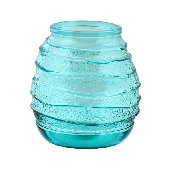 Niebieski wazon ze szkła z recyklingu Ego Dekor Organic, wys. 19 cm
