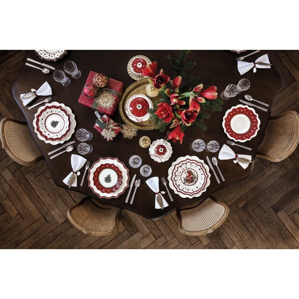 Biało-czerwony porcelanowy świąteczny talerz Toy's Delight Villeroy&Boch, ø 24 cm-image-3