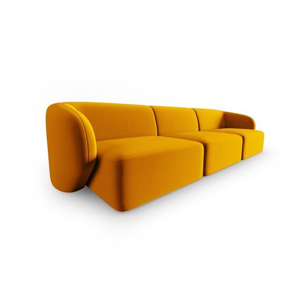 Musztardowa aksamitna sofa 266 cm Paolo – Milo Casa-image-2