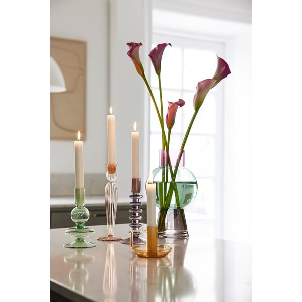 Różowy szklany świecznik Bahne & CO-image-4