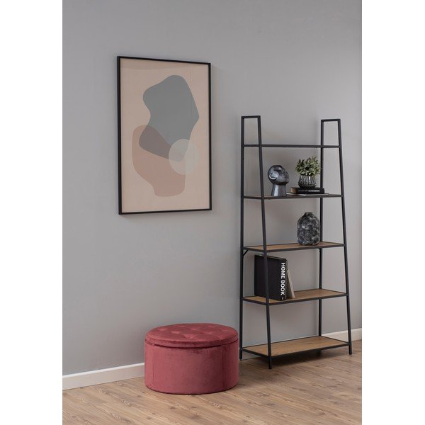 Koraloworóżowy aksamitny puf Actona Retina, ⌀ 60 cm-image-1