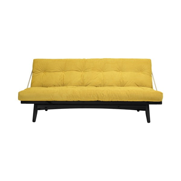 Sofa rozkładana ze sztruksową tapicerką Karup Design Folk Black/Honey