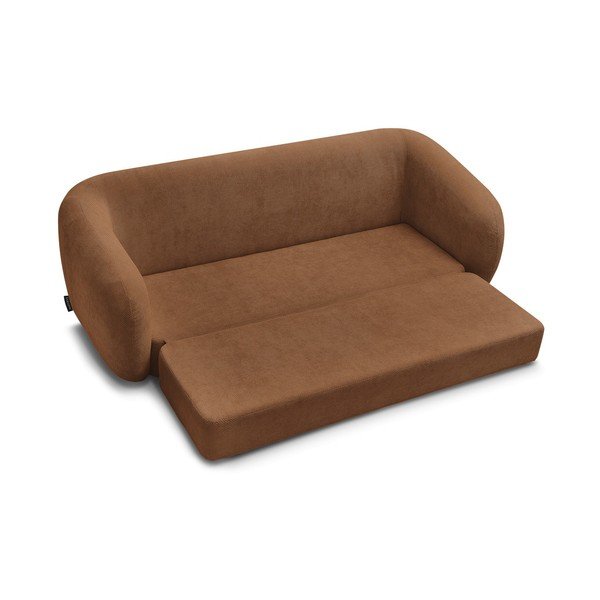 Pomarańczowa rozkładana sofa z tkaniny szenilowej 228 cm Neyo – Bobochic Paris-image-3