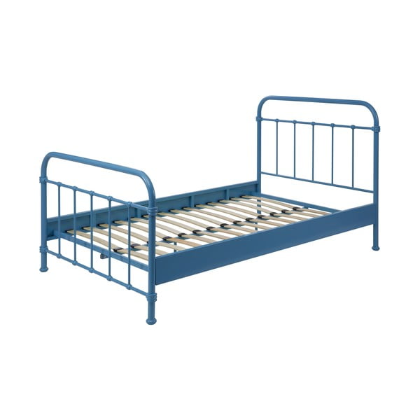 Niebieskie metalowe łóżko dziecięce Vipack New York, 120x200 cm