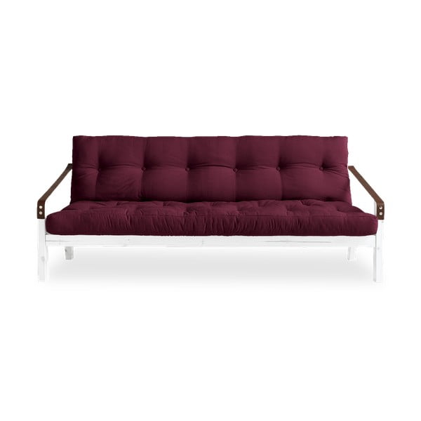 Sofa rozkładana z ciemnoczerwonym obiciem Karup Design Poetry White/Bordeaux