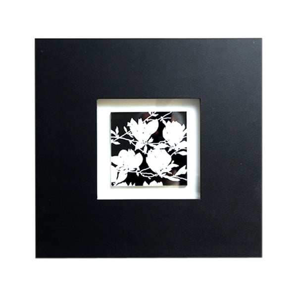 Obraz na drewnie Black and White Flower, 35x35 cm