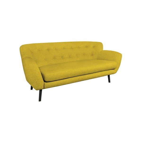 Żółta sofa trzyosobowa Kooko Home Rock-image-4