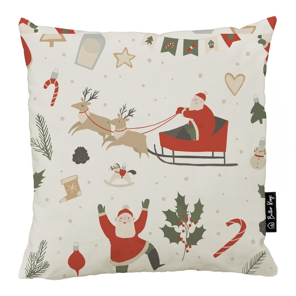 Poszewka na poduszkę ze świątecznym motywem 45x45 cm Happy Santa – Butter Kings