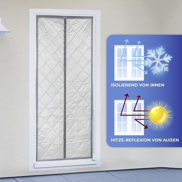 Zasłona termiczna na drzwi w szaro-srebrnym kolorze 90x200 cm – Maximex-image-4