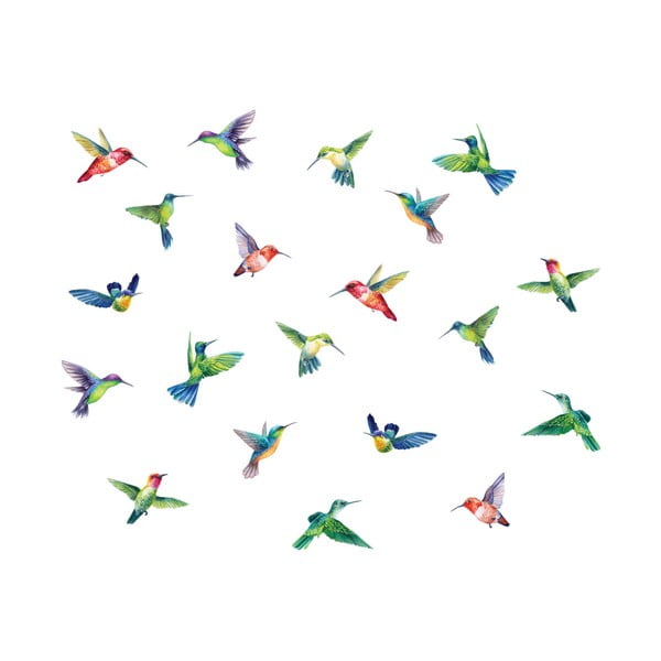 Zestaw naklejek na okno 20 szt. 40x60 cm Hummingbirds – Ambiance-image-2