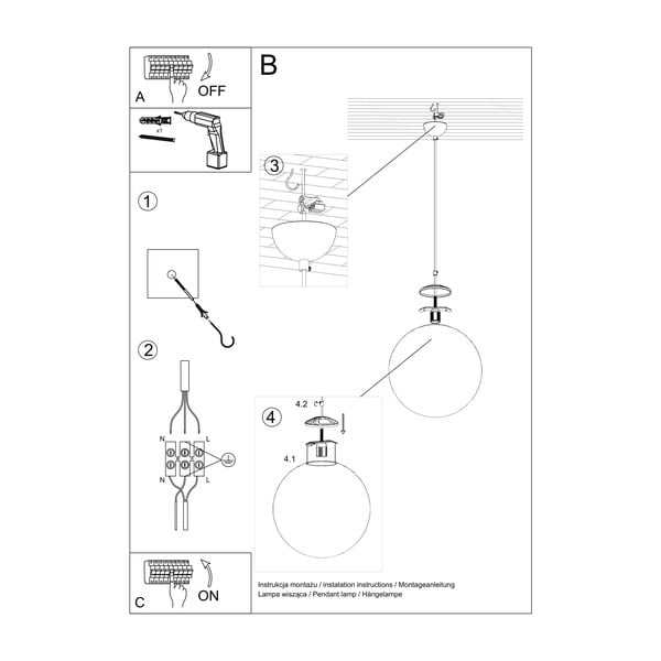 Biała lampa wisząca Sollux Bianco 20-image-3