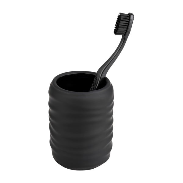 Czarny kubek na szczoteczki do zębów ceramiczny Illana – Wenko-image-3