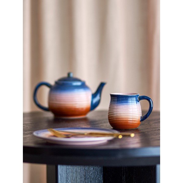 Niebieskie/pomarańczowe kubki zestaw 4 szt. ceramiczne 200 ml Tatum – Bloomingville-image-1