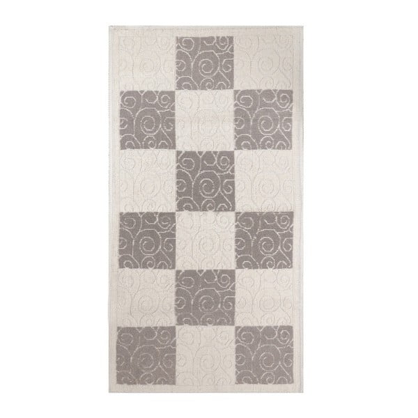 Beżowo-szary dywan z domieszką bawełny Patchwork Coffee, 60x90 cm