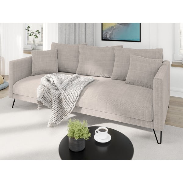 Jasnobrązowa sofa  z tkaniny szenilowej 200 cm Freya – Ropez-image-3