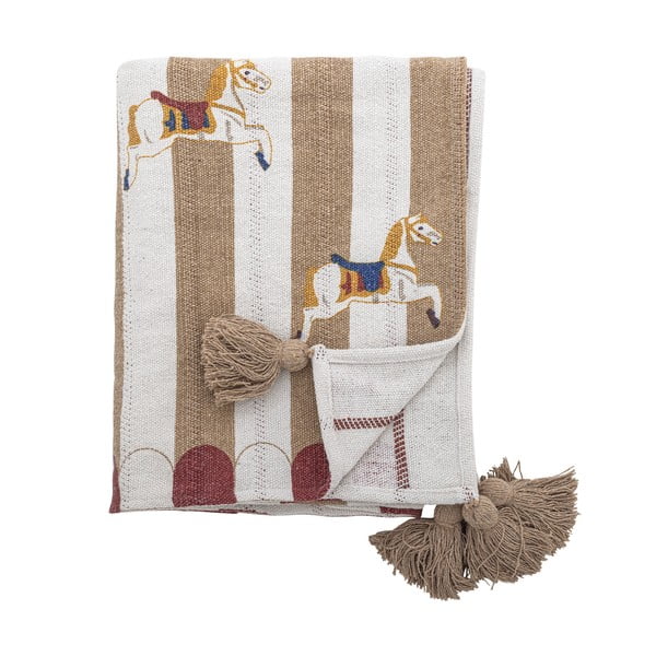 Biało-brązowy koc 130x160 cm Merry-go-round – Bloomingville