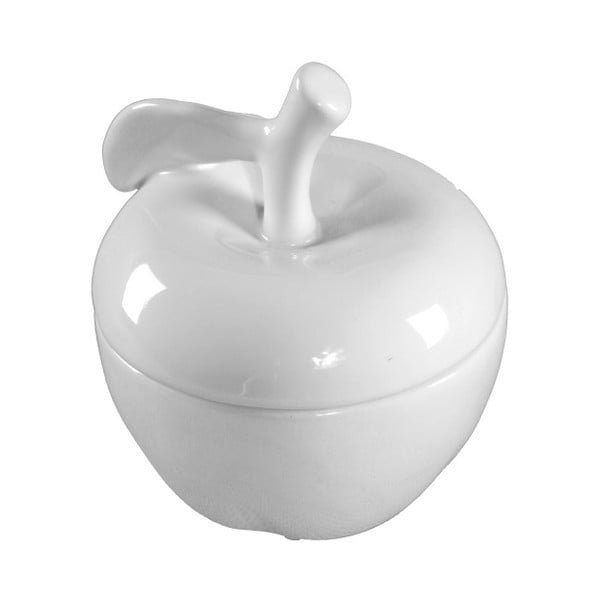 Biały pojemnik ceramiczny Mauro Ferretti Apple, 10x11,5 cm