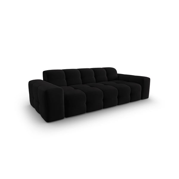Czarna aksamitna sofa 222 cm Kendal – Micadoni Home-image-3
