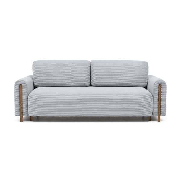 Szara sztruksowa rozkładana/ze schowkiem sofa 244 cm Arcadova – ELTAP