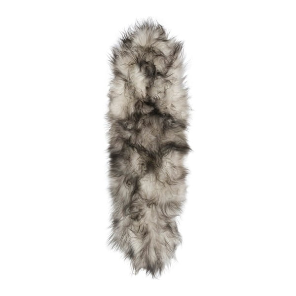 Szaro-biały futrzany dywan z krótkim włosiem Arctic Fur Dara, 165x55 cm