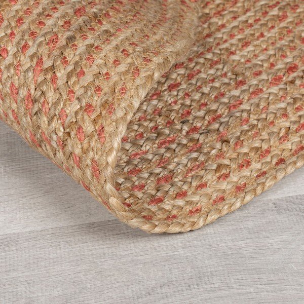 Łososiowy/naturalny okrągły dywan z juty ø 133 cm Capri – Flair Rugs-image-3