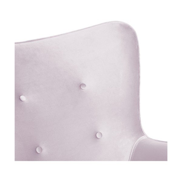 Lawendowy fotel z podnóżkiem i nogami w naturalnym kolorze Vivonita Cora Velvet-image-4