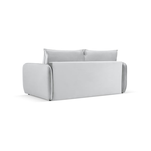 Jasnoszara aksamitna rozkładana sofa 194 cm Vienna – Cosmopolitan Design-image-3