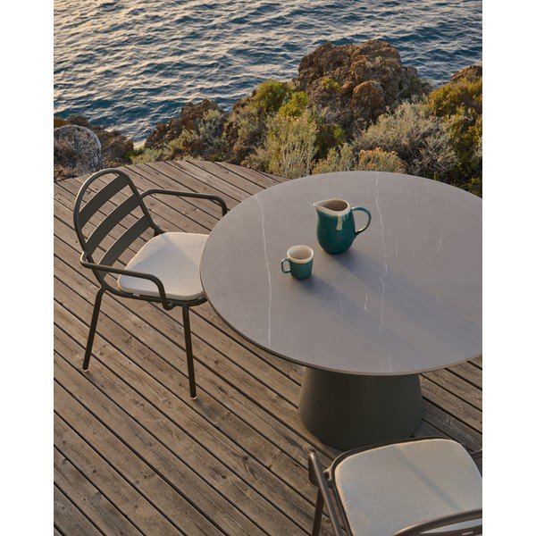 Okrągły stół ogrodowy z ceramicznym blatem ø 120 cm Tudons – Kave Home-image-1