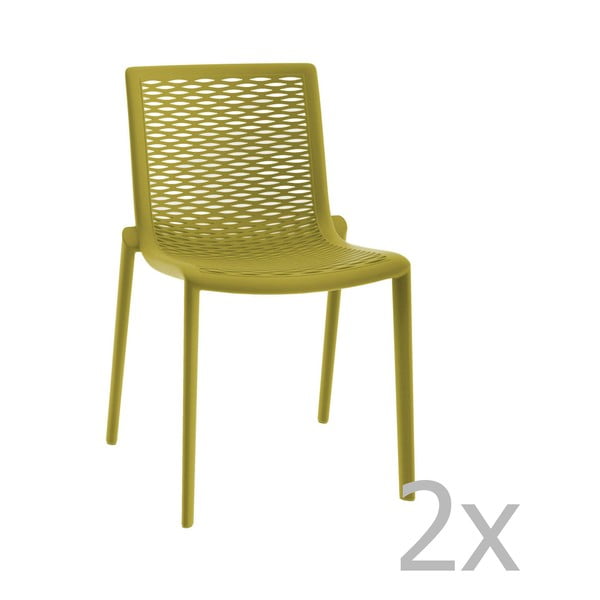 Zestaw 2 zielonych krzeseł ogrodowych Resol Net-Kat