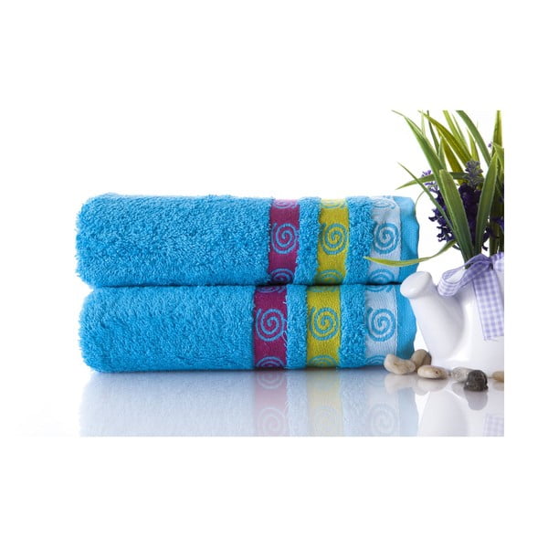 Zestaw 2 ręczników Truva Turquoise, 50x90 cm